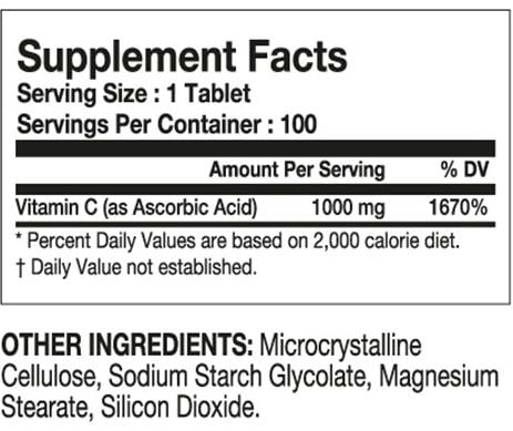 vitamin-c-100-tabs-tested-nutrition-supplement-facts